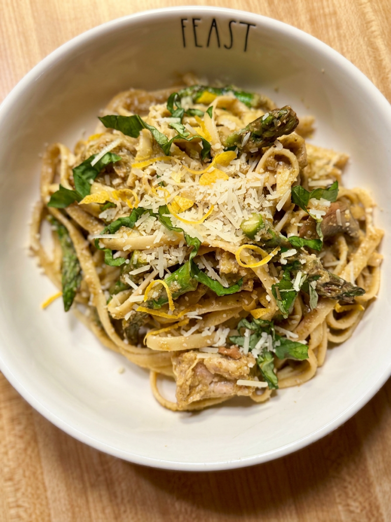 IMG_1460 Bowl of Earthy Asparagus & Mushroom Fettuccine
